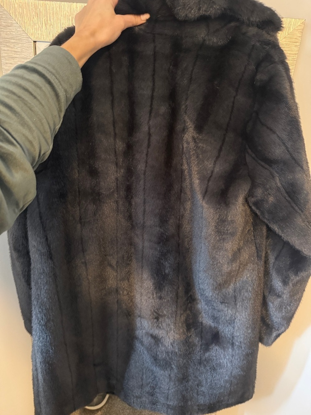 Black faux fur jacket